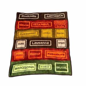 Vintage Throw Blanket Zoeppritz Made In Germany - European City Names